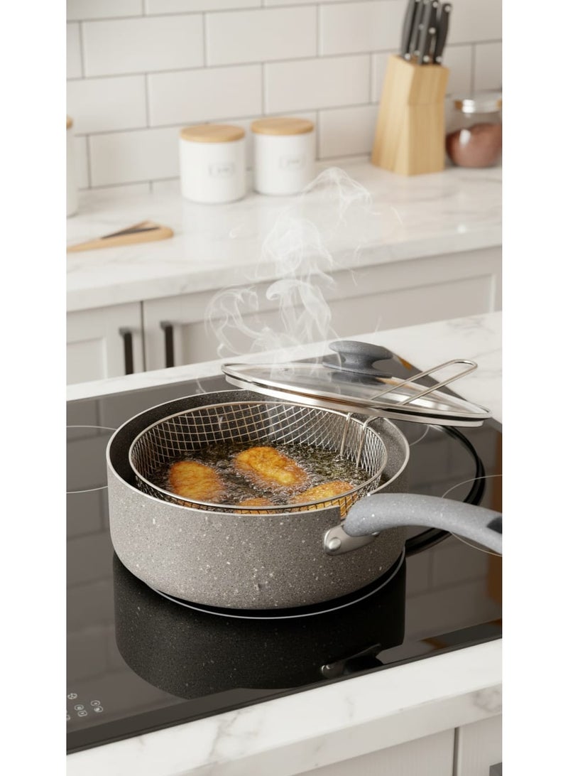 Multi-Purpose Cooking Pot Frying Pan with Strainer and Lid 26 cm - Image 5